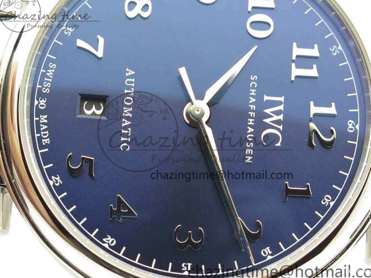 MIROTIME 0714 MoistureWicking Da Vinci IW356601 SS MKF 1:1 Best Edition Blue Dial On Black Leather Strap A 7233